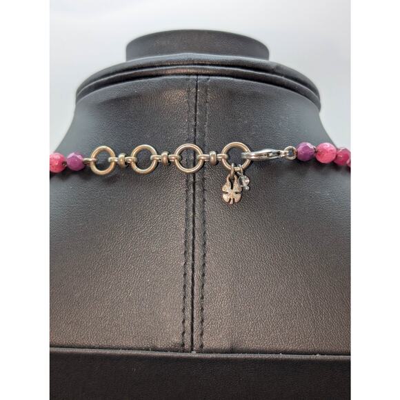 Lucky Brand Boho Wine Crystal Rhinestone Leather Tassel 34"-35.5" Necklace - Picture 8 of 8